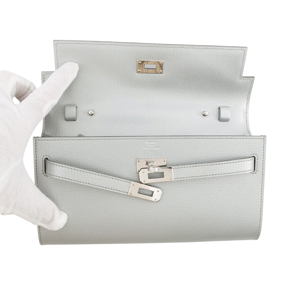 Hermes Kelly Wallet Long Tougo Arjan Silver Chevresham Kira — view 4