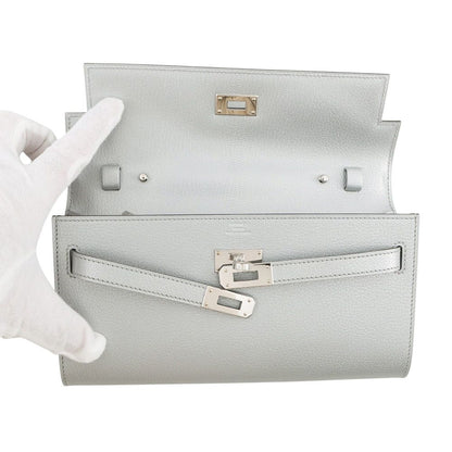 Hermes Kelly Wallet Long Tougo Arjan Silver Chevresham Kira — view 4