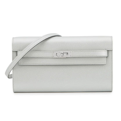 Hermes Kelly Wallet Long Tougo Arjan Silver Chevresham Kira