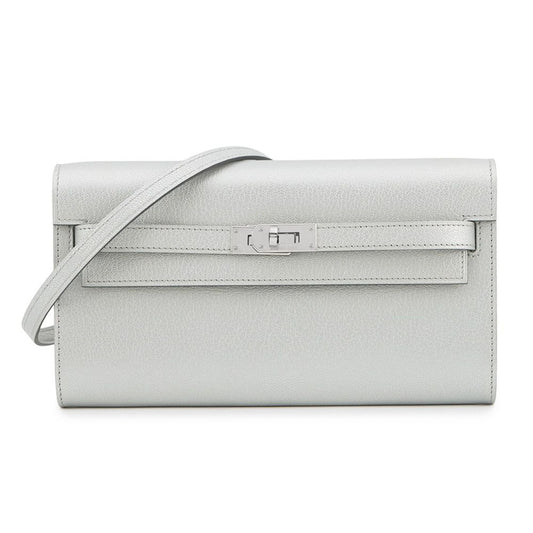 Hermes Kelly Wallet Long Tougo Arjan Silver Chevresham Kira