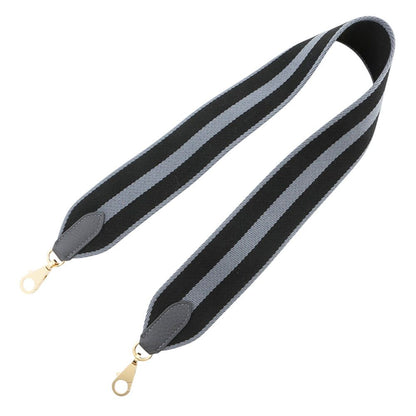 Hermes Shoulder Strap Gray Black Gold Canvas — view 4