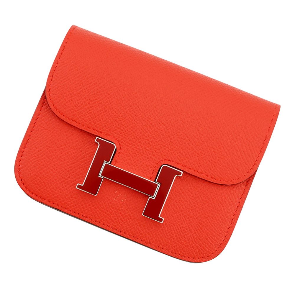 Hermes Wallet Constance Slim Capucines Silver Epsom