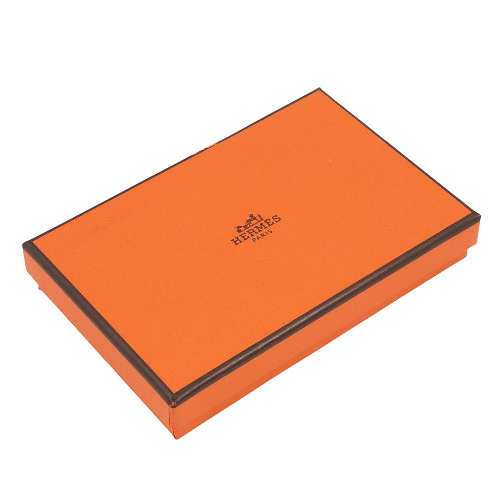 Hermes Coin Case Calvi Duo Etoupe Silver Color — view 9