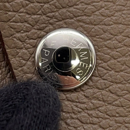 Hermes Coin Case Calvi Duo Etoupe Silver Color — view 6