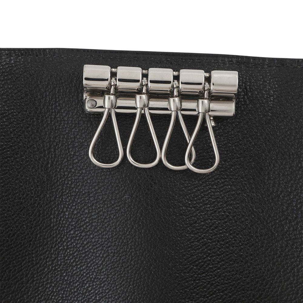 Hermes Quadruple Strand Key Case Etuis Cles 4 Black Silver Vauchamonix — view 5