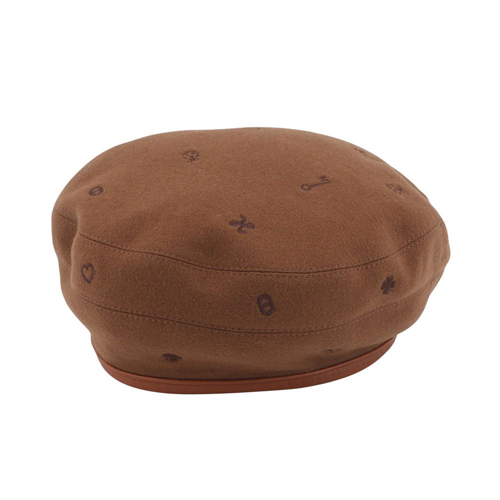 Hermes Beret Saint Honore Charm Embroidery Cashmere 58