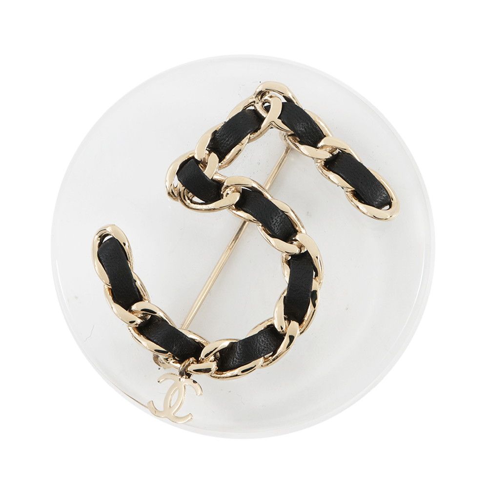 Chanel Brooch Round Clear 18