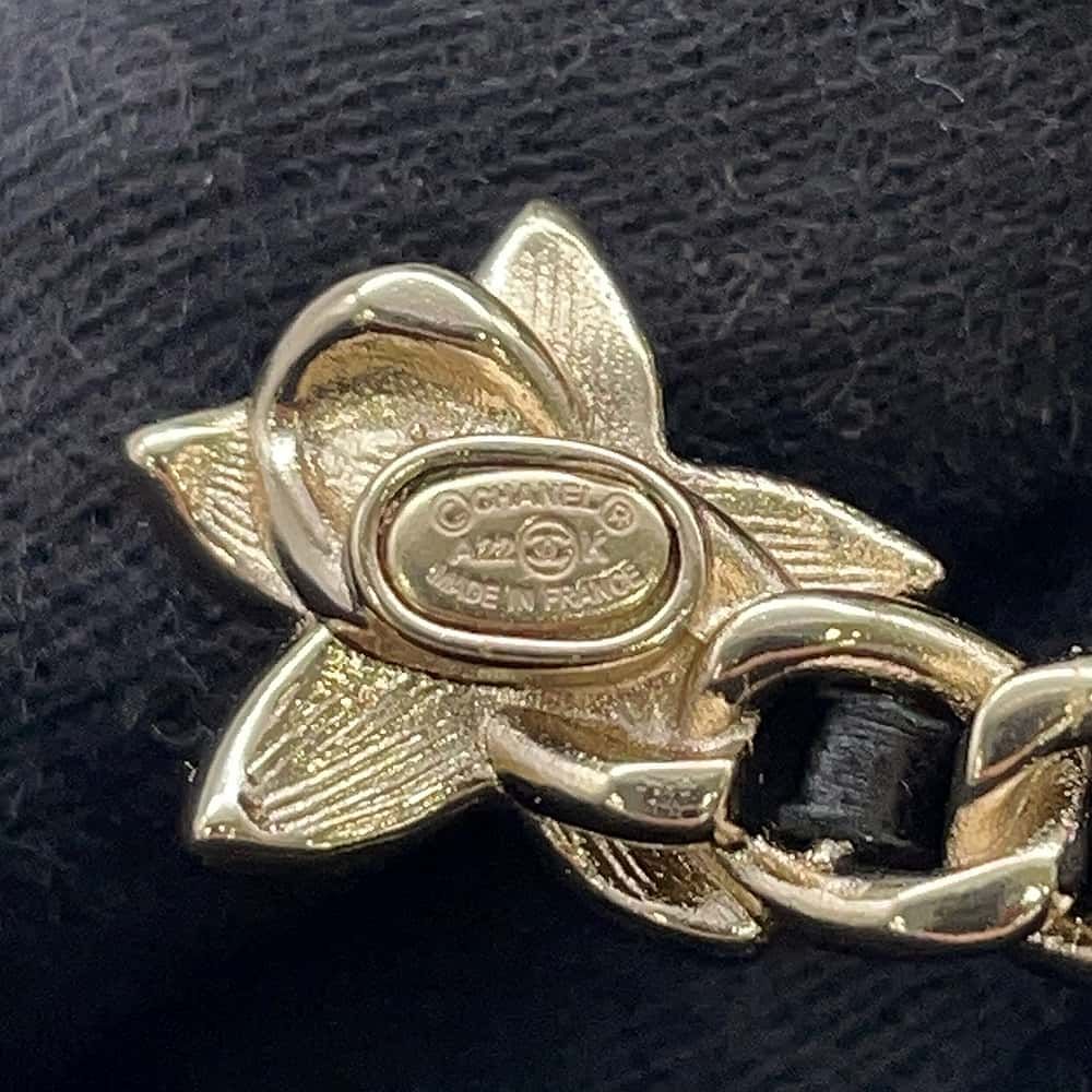 Chanel Brooch CC Logo Flower Rhinestone Faux Pearl Black — view 7