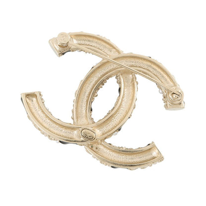 Chanel Brooch CC Logo Rhinestone Faux Pearl — view 3
