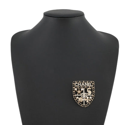 Chanel Brooch CC Logo Emblem Icon Rhinestone Faux Pearl 21 — view 4