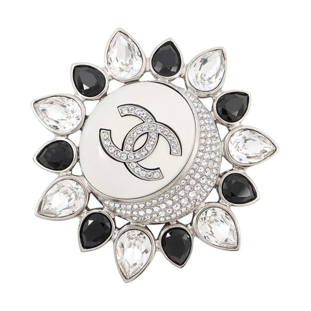 Chanel Brooch CC Logo Sun Rhinestone