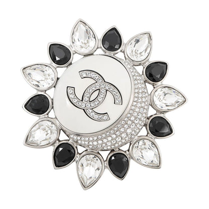 Chanel Brooch CC Logo Sun Rhinestone