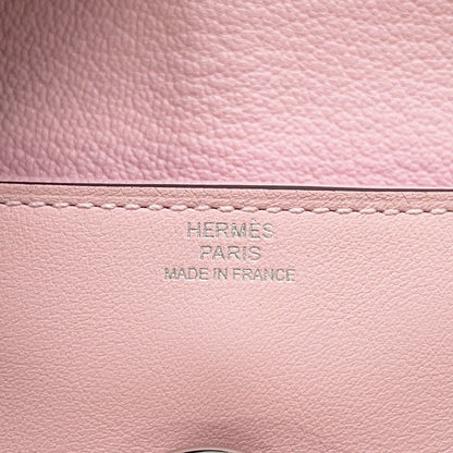 Hermes Coin Case Glenan Compact Wallet Rose Sakura Silver Swift — view 9