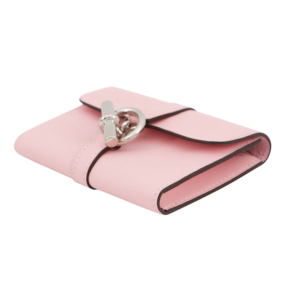 Hermes Coin Case Glenan Compact Wallet Rose Sakura Silver Swift — view 2