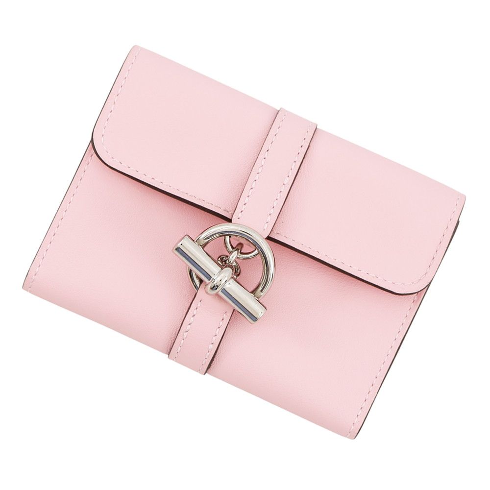 Hermes Coin Case Glenan Compact Wallet Rose Sakura Silver Swift