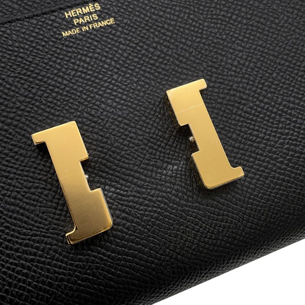 Hermes Wallet Constance Tougo Long Black Gold Epsom — view 6