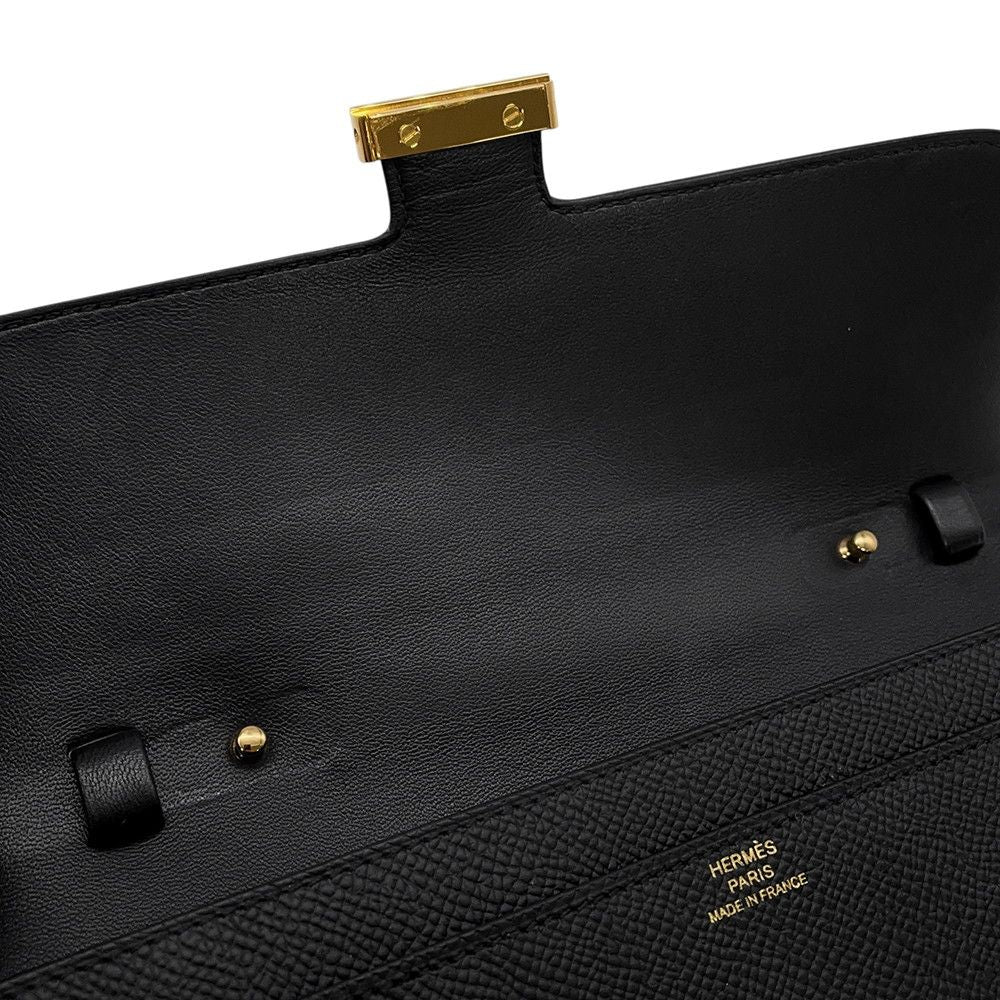 Hermes Wallet Constance Tougo Long Black Gold Epsom — view 7