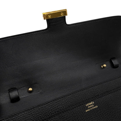 Hermes Wallet Constance Tougo Long Black Gold Epsom — view 7