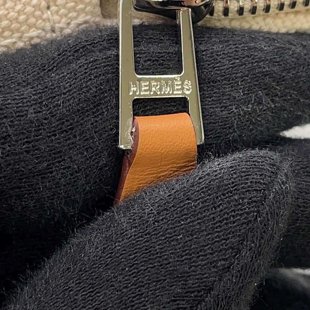 Hermes Pouch Bolide Mini Beige Silver Canvas Case — view 5