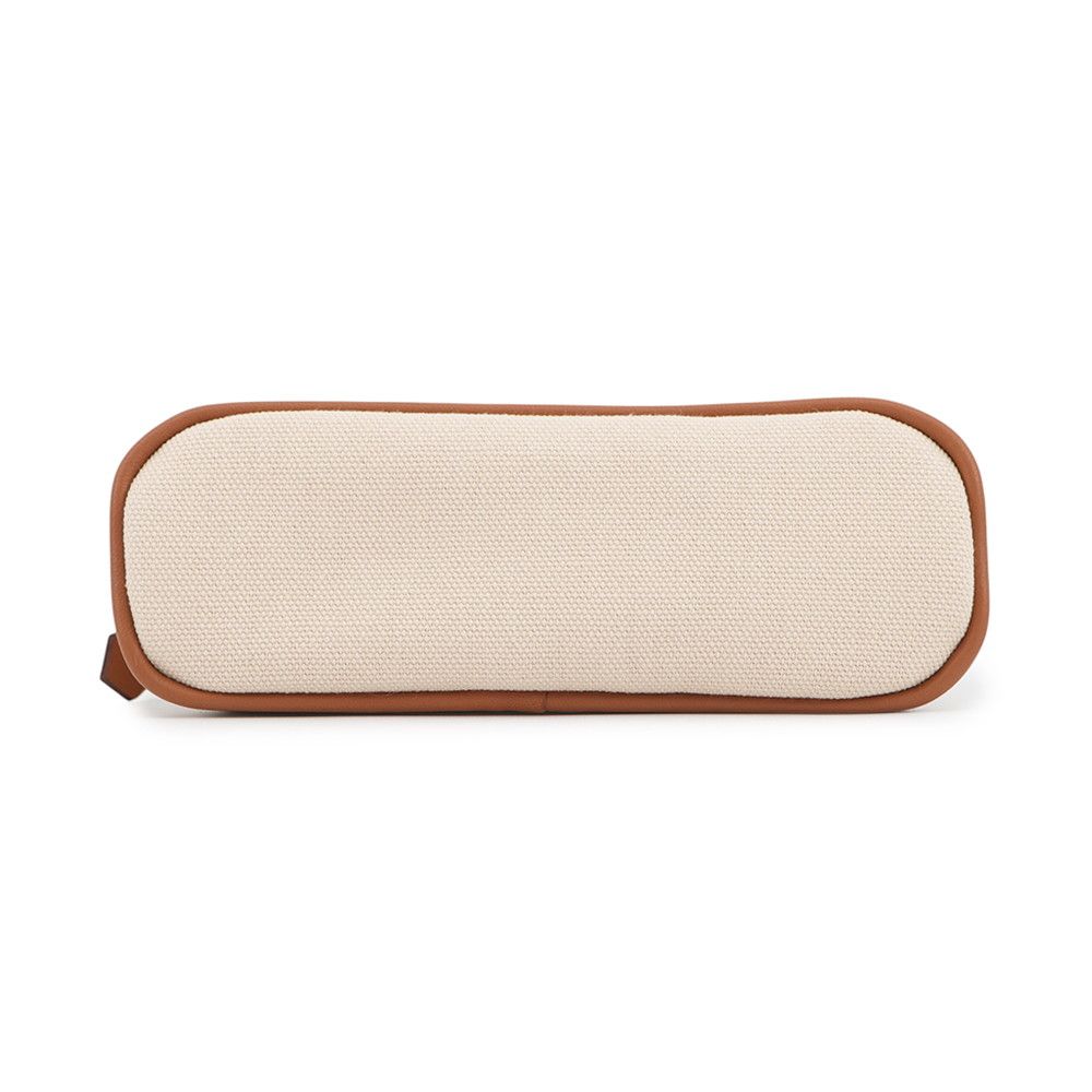 Hermes Pouch Bolide Mini Beige Silver Canvas Case — view 3