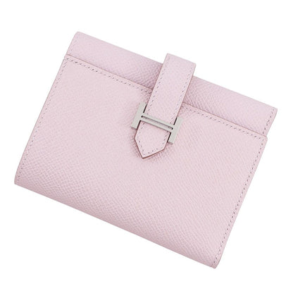 Hermes Trifold Wallet Bearn Combination Mauvepere Silver Epsom