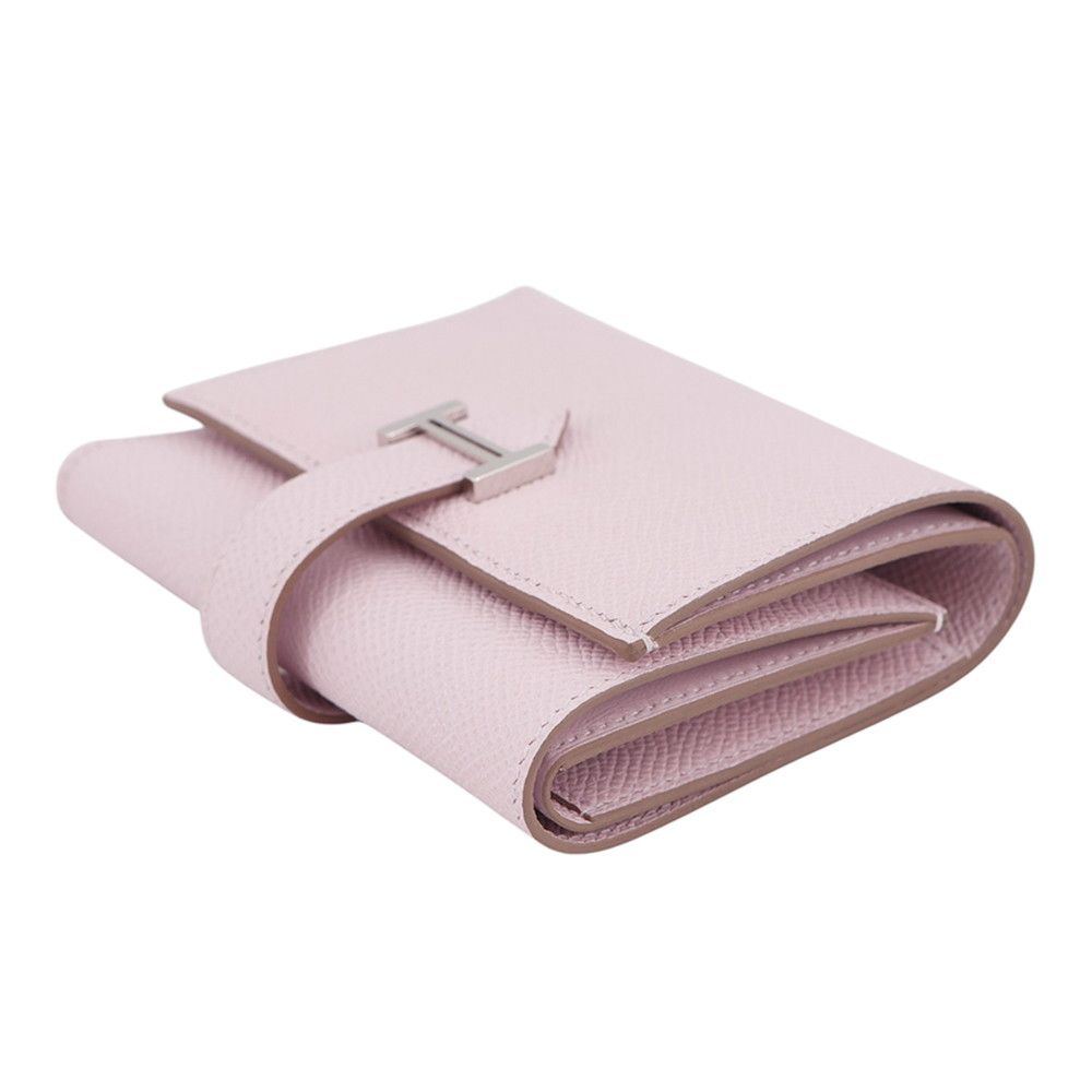 Hermes Trifold Wallet Bearn Combination Mauvepere Silver Epsom — view 2