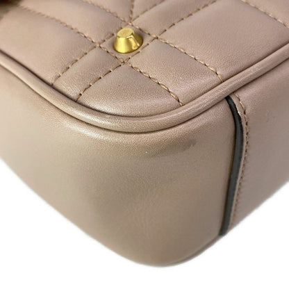 Gucci Shoulder Bag GG Marmont Quilted Small Bag Pink Beige Leather — view 6