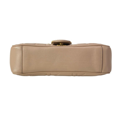 Gucci Shoulder Bag GG Marmont Quilted Small Bag Pink Beige Leather — view 5