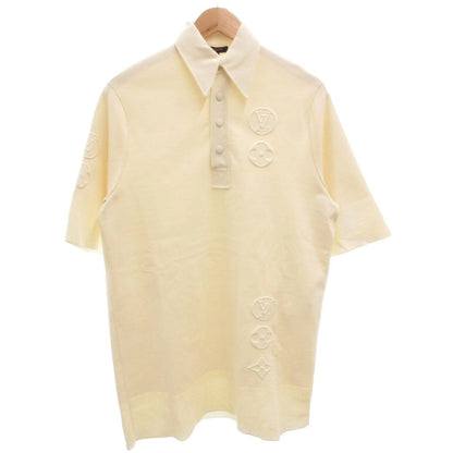 Louis Vuitton Polo Shirt Top Embossed Logo Cutout S Off White