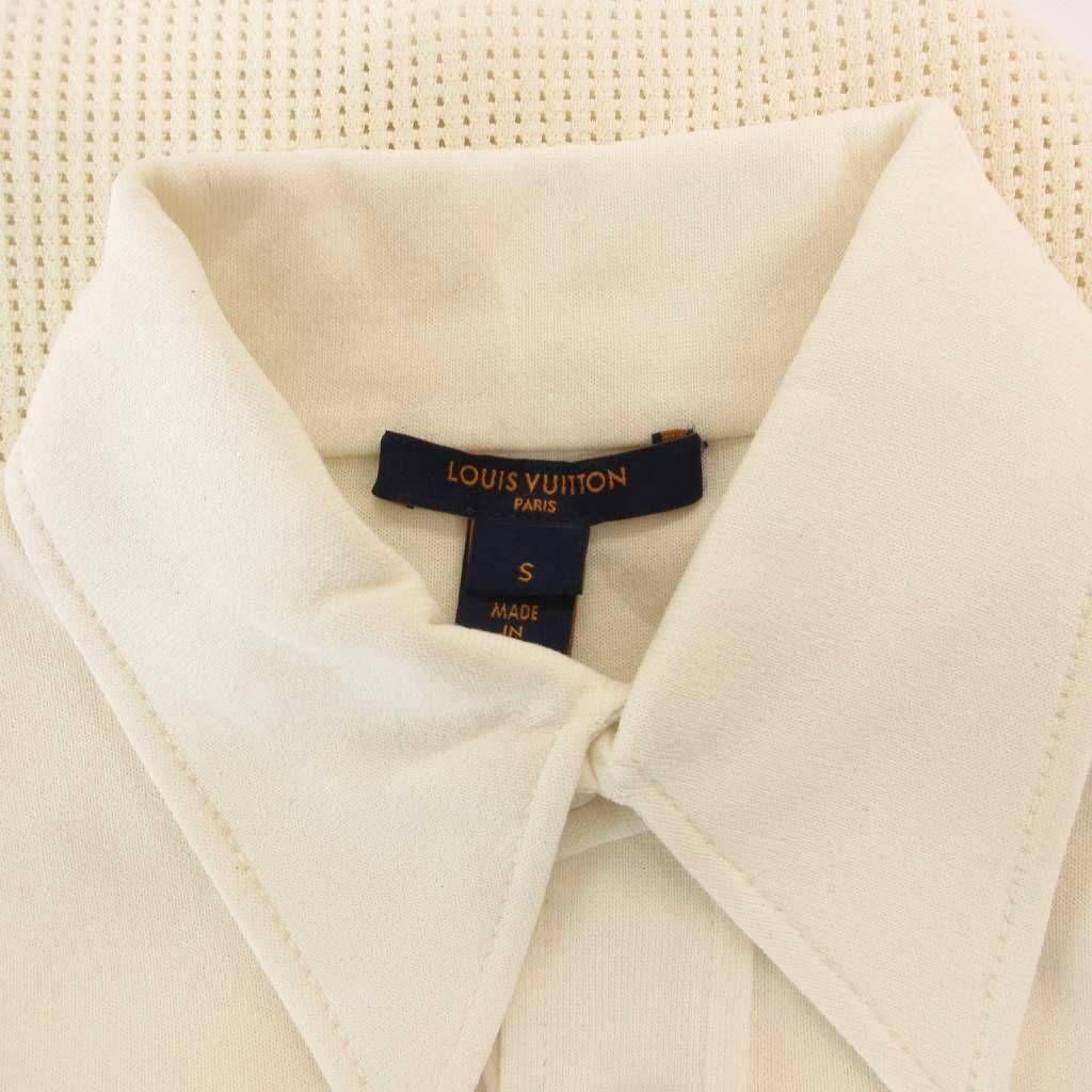 Louis Vuitton Polo Shirt Top Embossed Logo Cutout S Off White — view 5