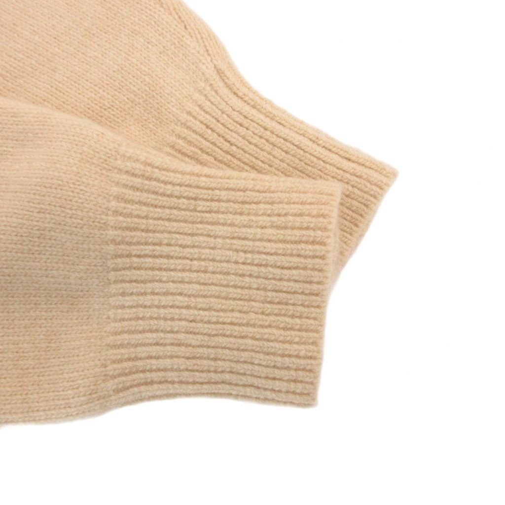 Fendi Cashmere Blend Knit Sweater Pullover High Neck Logo Long Sleeve 38 Beige — view 5