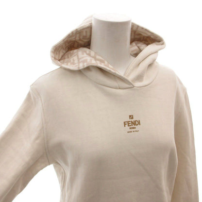 Fendi Hoodie Pullover Lining Zucca Pattern Short Length Long Sleeve XS White — view 4