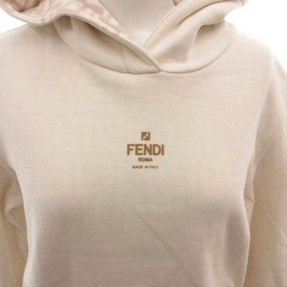Fendi Hoodie Pullover Lining Zucca Pattern Short Length Long Sleeve XS White — view 6
