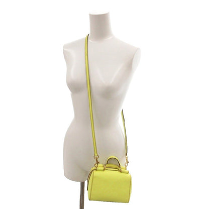 Dolce & Gabbana Mini Shoulder Bag Hand 2-Way Logo Plate Leather Yellow — view 5