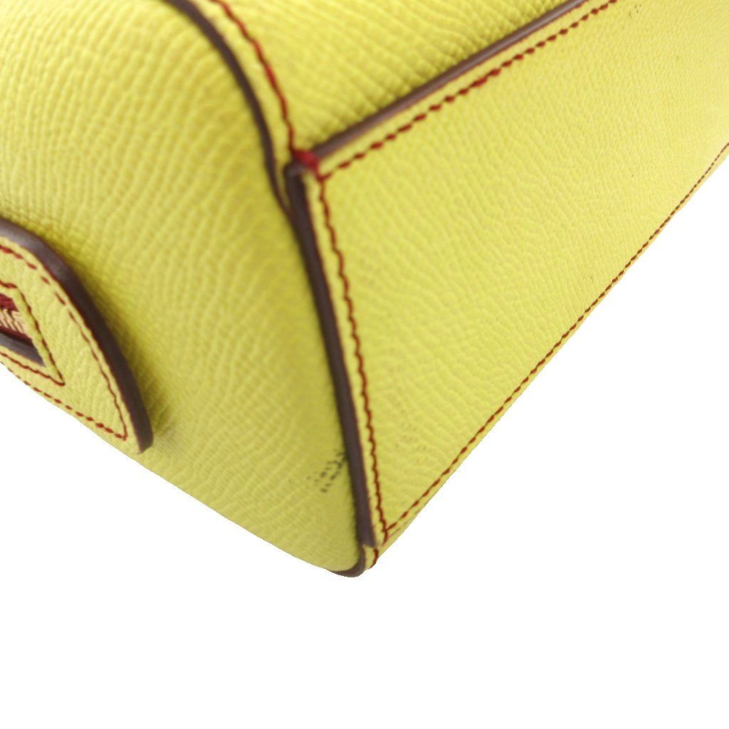 Dolce & Gabbana Mini Shoulder Bag Hand 2-Way Logo Plate Leather Yellow — view 8