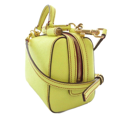 Dolce & Gabbana Mini Shoulder Bag Hand 2-Way Logo Plate Leather Yellow — view 3