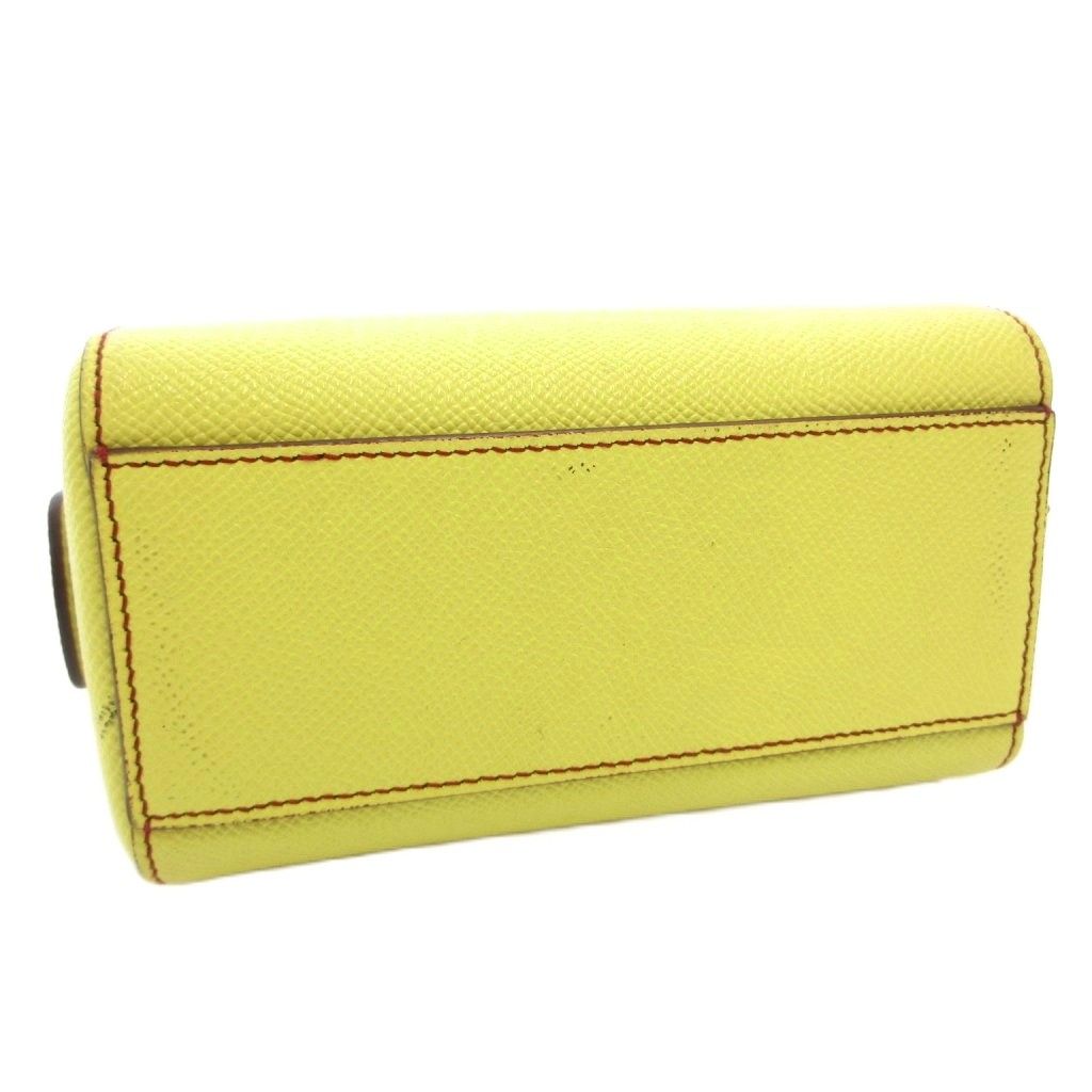 Dolce & Gabbana Mini Shoulder Bag Hand 2-Way Logo Plate Leather Yellow — view 4