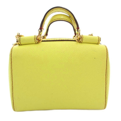 Dolce & Gabbana Mini Shoulder Bag Hand 2-Way Logo Plate Leather Yellow — view 2