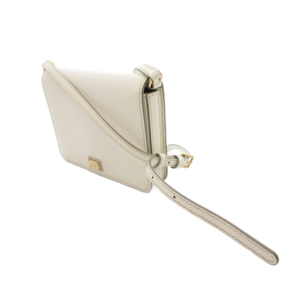 Dolce & Gabbana Mini Shoulder Bag Crossbody Logo Plate Leather White — view 3