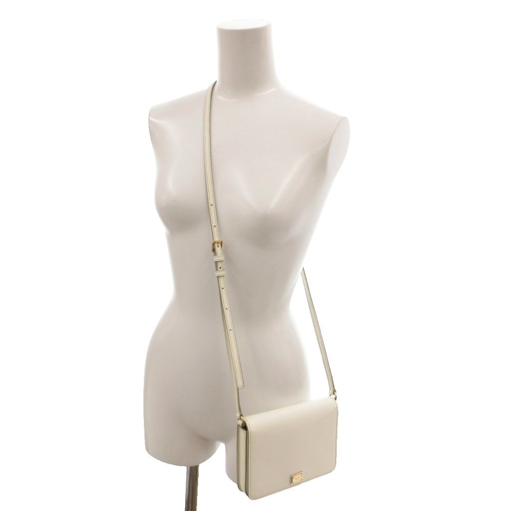 Dolce & Gabbana Mini Shoulder Bag Crossbody Logo Plate Leather White — view 5