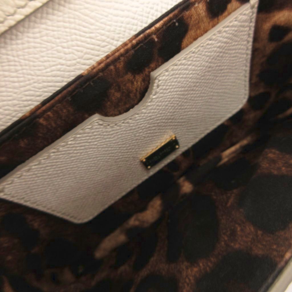 Dolce & Gabbana Mini Shoulder Bag Crossbody Logo Plate Leather White — view 6