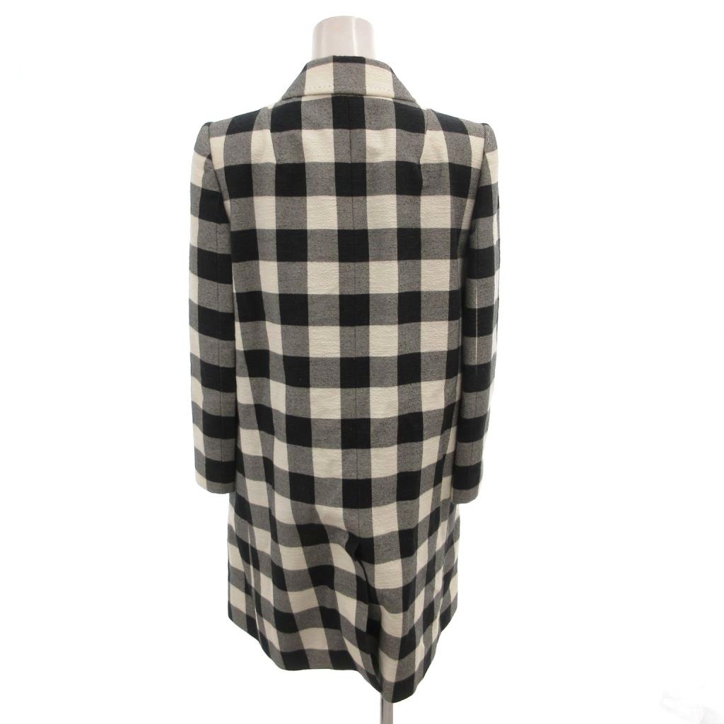Dolce & Gabbana Chester Coat Block Check Bicolor Silk Blend Knee Length 38 — view 2