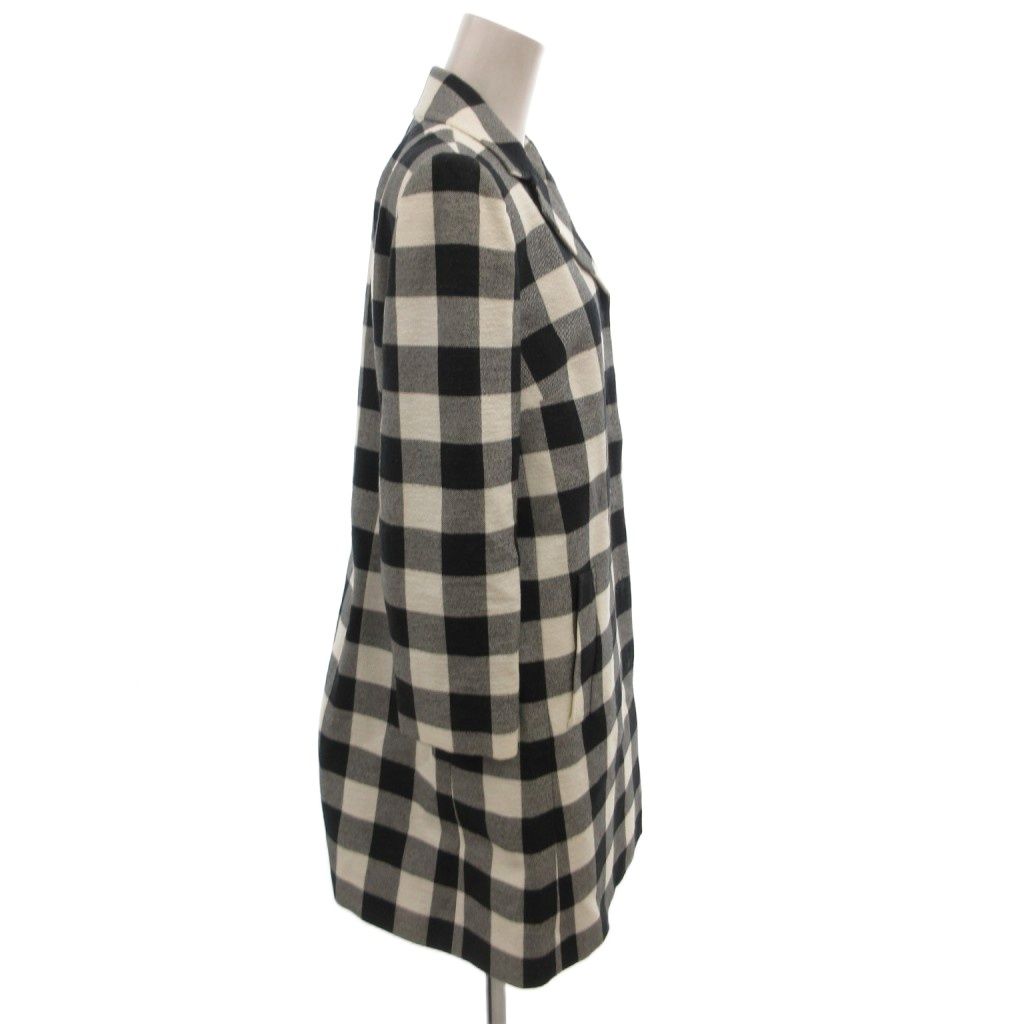 Dolce & Gabbana Chester Coat Block Check Bicolor Silk Blend Knee Length 38 — view 3