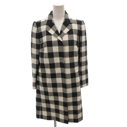 Dolce & Gabbana Chester Coat Block Check Bicolor Silk Blend Knee Length 38