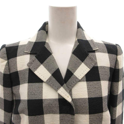 Dolce & Gabbana Chester Coat Block Check Bicolor Silk Blend Knee Length 38 — view 4