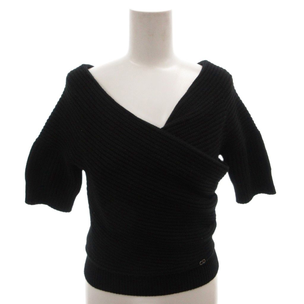 Dior Cashmere Knit Sweater Cache Coule Logo 38 Black