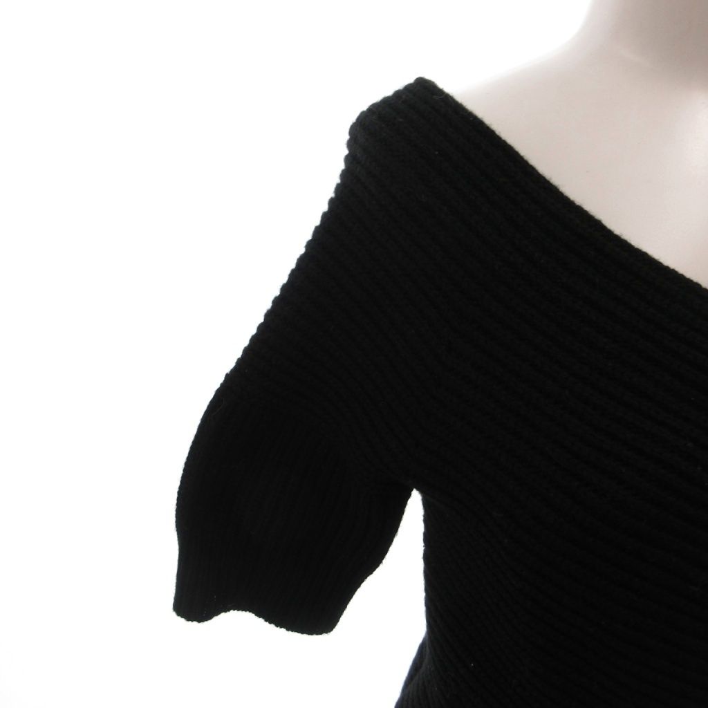 Dior Cashmere Knit Sweater Cache Coule Logo 38 Black — view 4