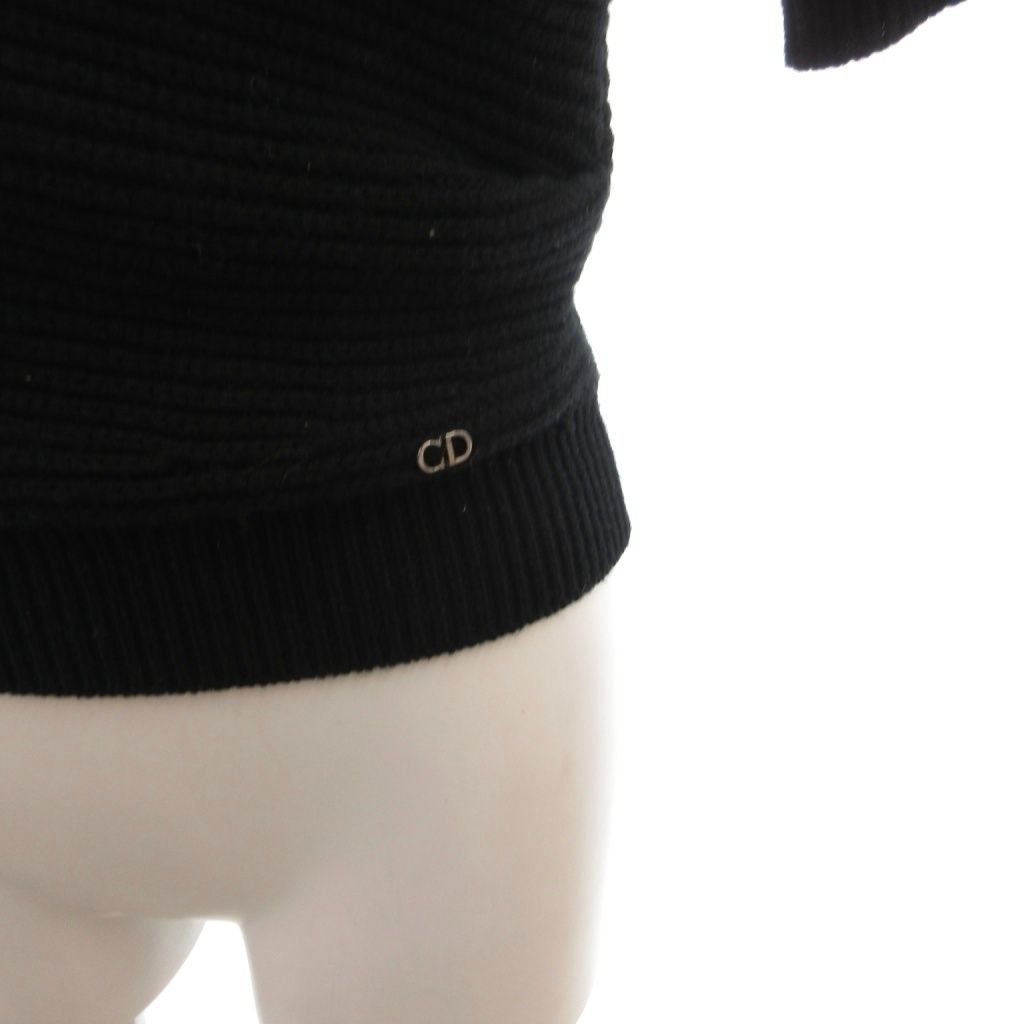 Dior Cashmere Knit Sweater Cache Coule Logo 38 Black — view 5