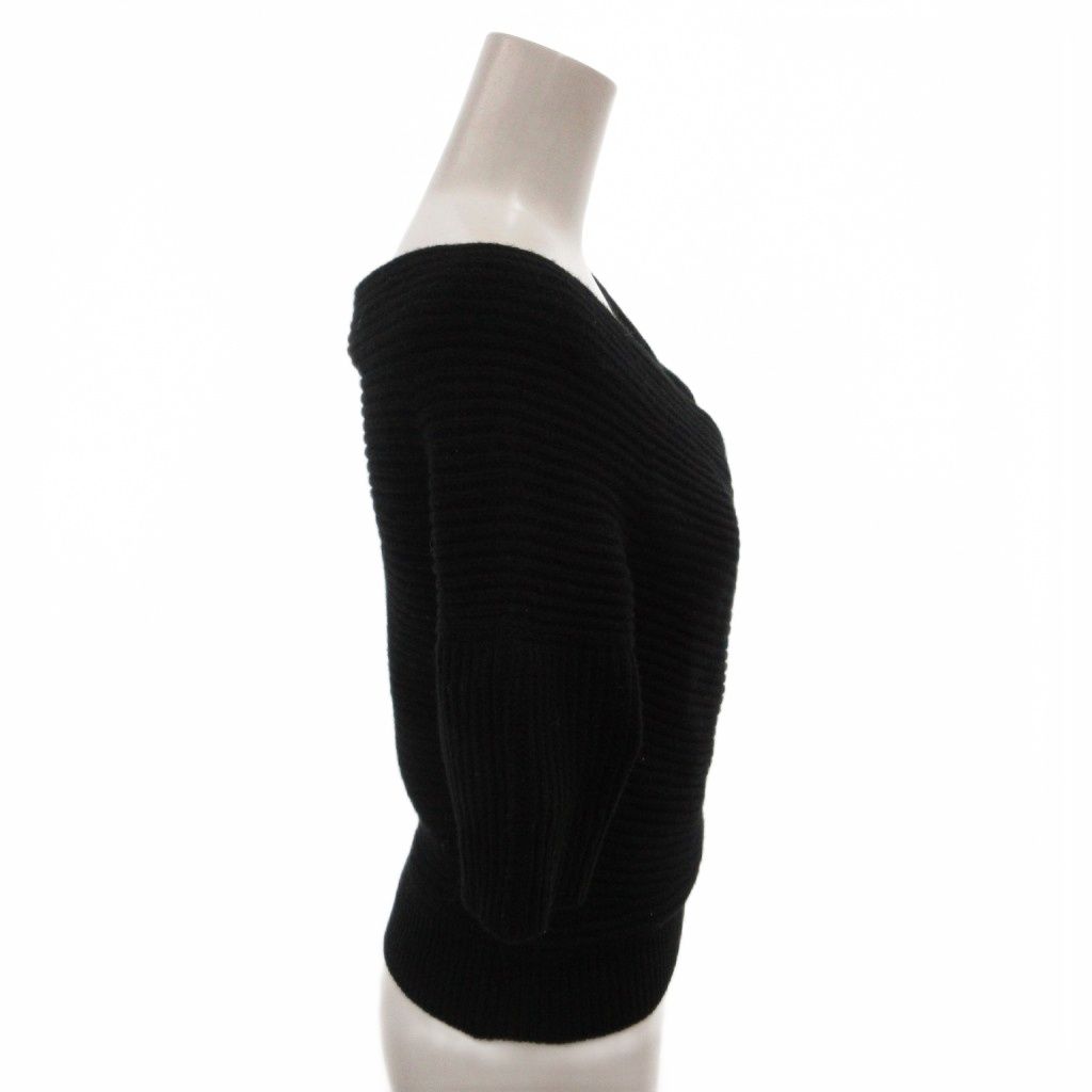Dior Cashmere Knit Sweater Cache Coule Logo 38 Black — view 3