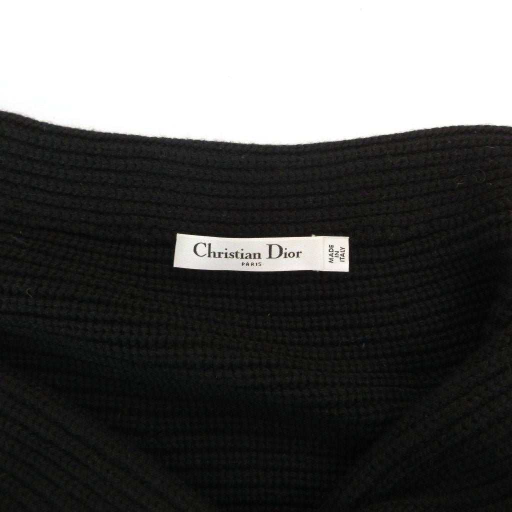 Dior Cashmere Knit Sweater Cache Coule Logo 38 Black — view 6